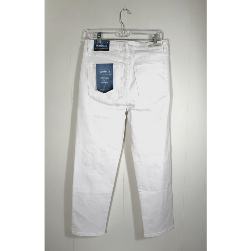 Soft Surroundings Cropped Jeans Size 8 The Ultimate Straight Slimming White New - Picture 2 of 13